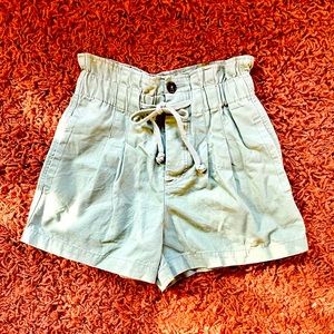 NWT Forever 21 High-Waist Cotton Paperbag Shorts